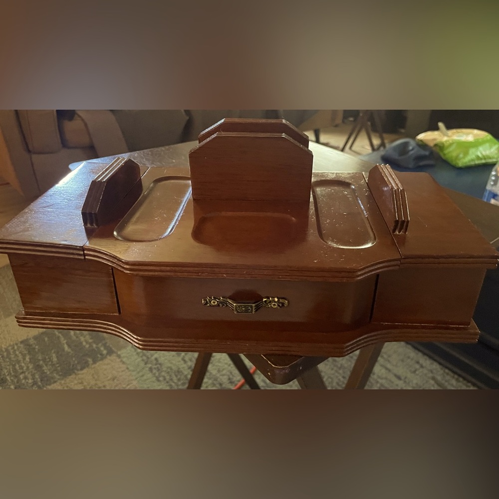 Men’s vintage wood valet , jewelry box.